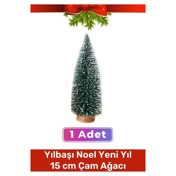 Mini Çam Masaüstü Minyatür Dekorasyon Küçük Süs Kar Yeni Yıl Noel Yapay Sedir Ağacı 15cm 1 Adet
