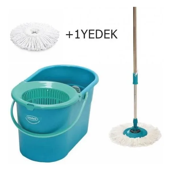Motek Fix Mop Temizlik Kovasi Temizlik Seti+Extra 1Ad Yedek Puskul