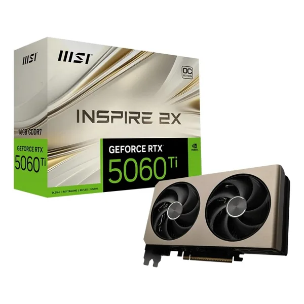 MSI RTX 5060 TI 16G Inspire 2X OC G506T-16I2C 128 Bit GDDR7 16 GB Ekran Kartı
