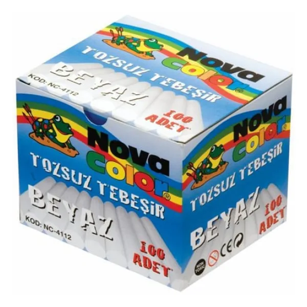Nova Color Tozsuz Tebeşir Beyaz 100Lü
