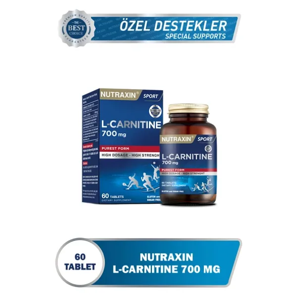 Nutraxin L-Carnitine 700 Mg 60 Tablet 700 Mg L-Karnitin Enerji & Yağ Metabolizması Desteği