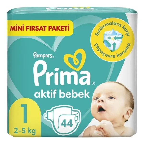 Prima Aktif 1 Numara Yenidoğan 44'lü Bebek Bezi