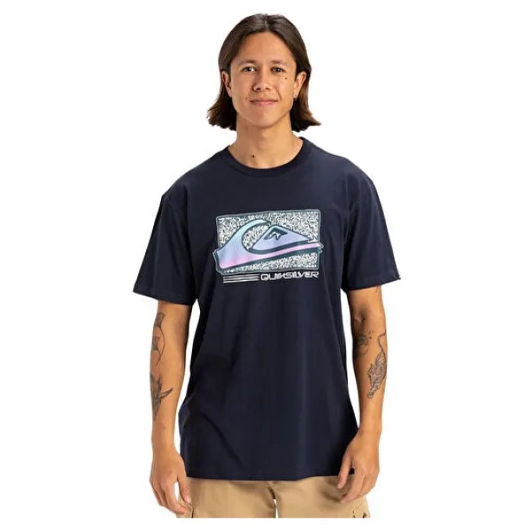 Quiksilver Retro Fade Erkek Mavi Tişört - Lacivert