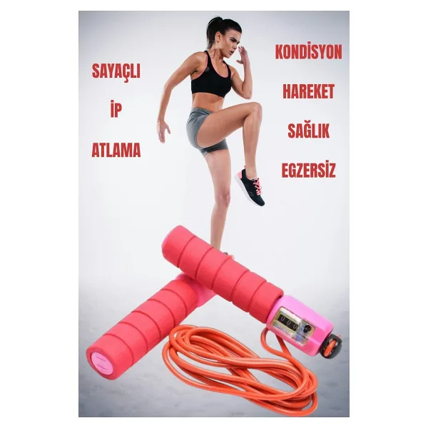 Sayaçlı Atlama Ipi Saplı Antrenman Aleti Ip Egzersiz Evde Spor
