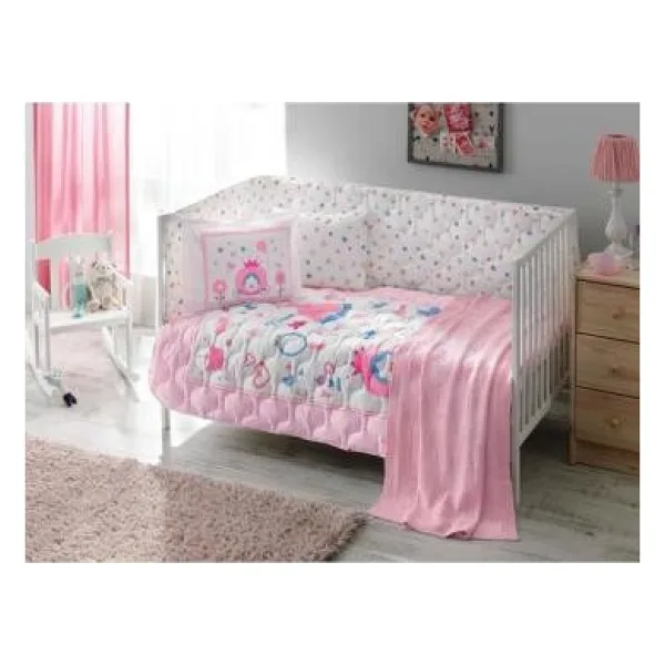Taç Battaniyeli Bebek Uyku Seti Fancy Pembe