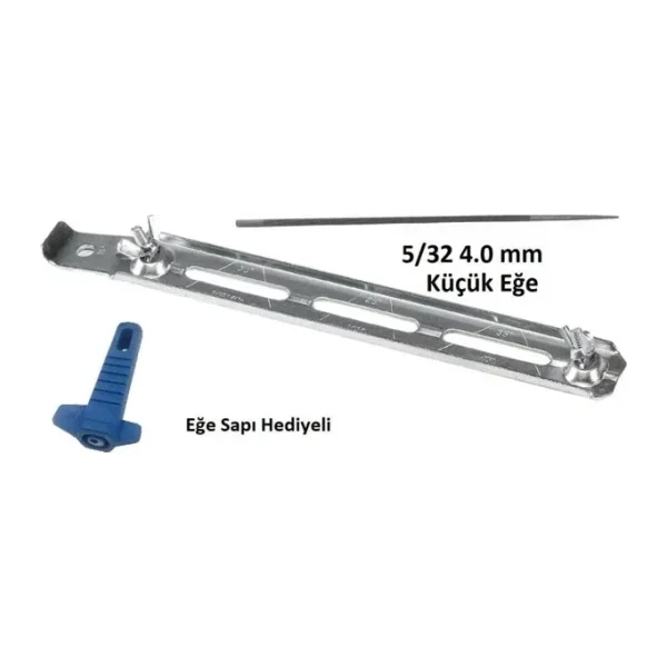 Tecomec Zincir Bileme Eğeleme Aparatı+ İnce Eğe 5/32 4.0 Mm
