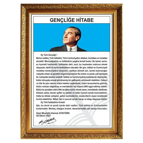 YALDIZLI ÇERÇEVELİ GENÇLİĞE HİTABE