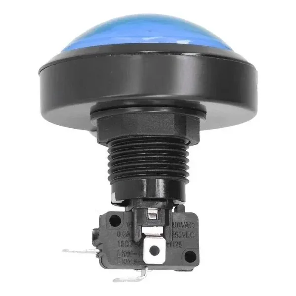 60mm 12V Bombeli Işıklı Oyun Makinesi Butonu - Mavi