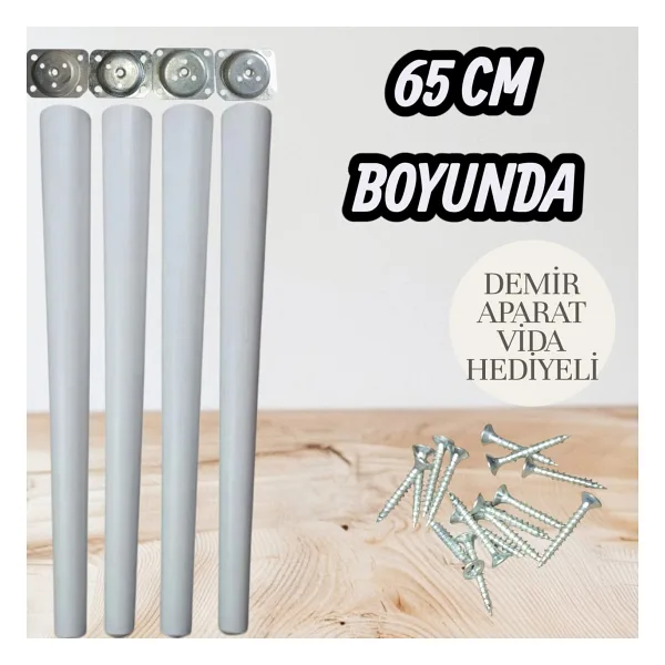 65 cm Beyaz Masa Sandalye Orta Sehpa Ayağı