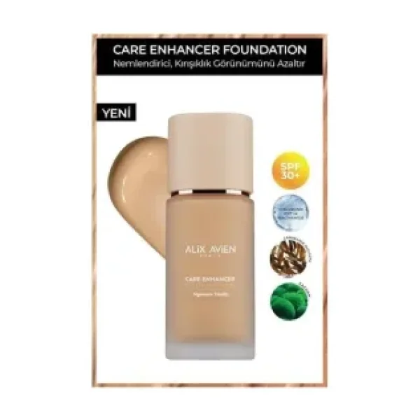 Alix Avien Kırışıklık Karşıtı Nemlendirici SPF30 Parlak Bitişli Fondöten Care Enhancer 810 Desert Sand (2 paketi)