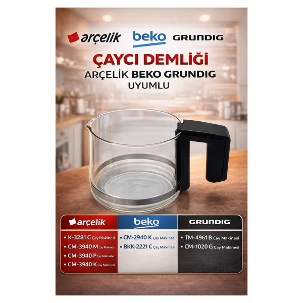 Arçelik K-3281 C - Cm-3940 M - Cm-3940 P - Cm-3940 K Çay Makinesi Cam Demlik