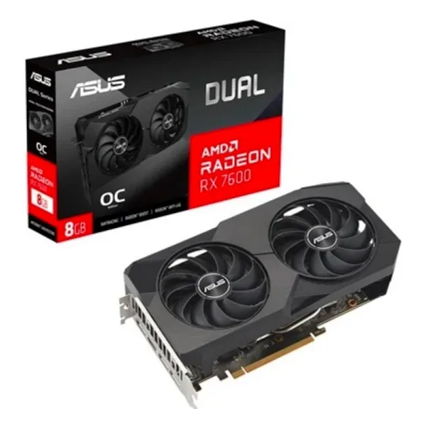 Asus RX 7600 Dual OC Edition DUAL-RX7600-O8G-V2 128 Bit GDDR6 8 GB Ekran Kartı