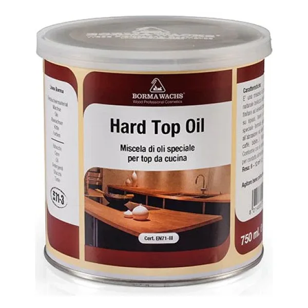 Borma Wachs Hard Top Oil - Masif Tezgah ve Kütük Mobilya Yağı - 0,75 Litre - Iroko