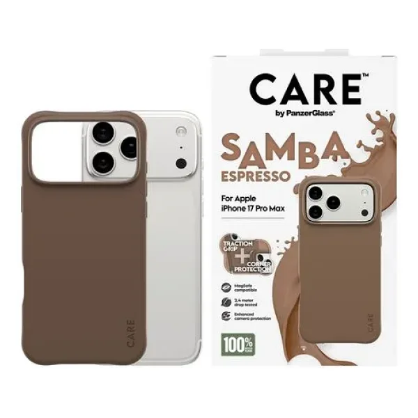 CARE by PanzerGlass Fashionable iPhone 17 Pro Max Samba Espresso MagSafe Uyumlu Kılıf