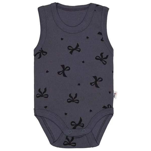 Civil Baby Fiyonk Empirme 1-36 Ay Çıtçıtlı Badi - Gri 3-6 Ay