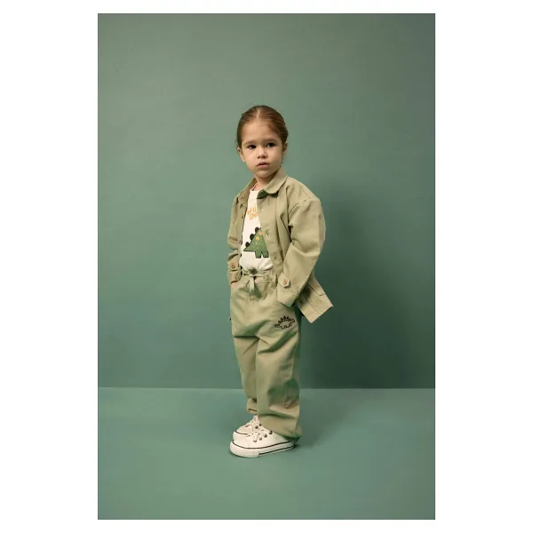 DeFacto Gabardin Uzun Kollu Gömlek Erkek Bebek, 9-12 Ay, G6614A526SP, Yeşil-GN1216, Erkek bebek