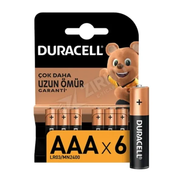 DURACELL ALKALİN INCE KALEM PİL 6'LI AAA