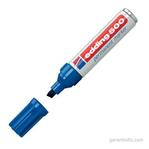 Edding 500 Kesik Uçlu Mavi Permanent Marker Kalem