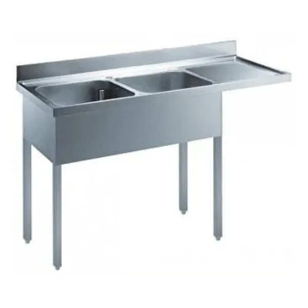 Electrolux Professional Tezgahaltı Bulaşık Makinesi İçin Tezgah, 2 Evyeli (400x500 Mm), Damlalık Sağda - 1600 Mm EDBD1617R