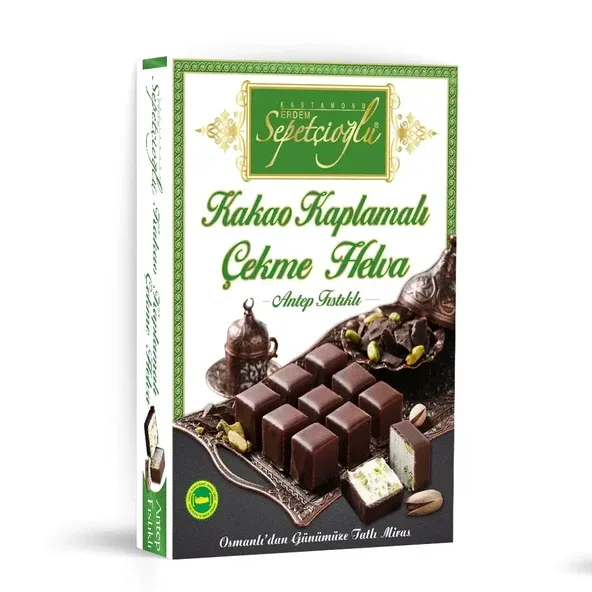 Erdem Sepetçioğlu Çikolata Kaplı Antep Fıstıklı Çekme Helva 160 gr