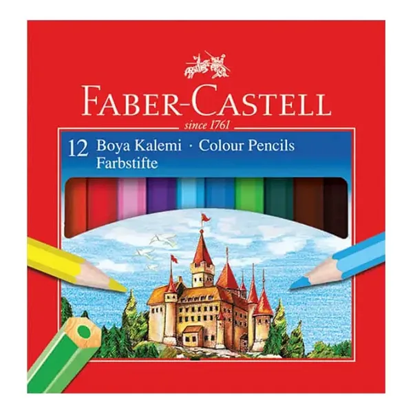 Faber-Castell Karton Kutu Yarım Boy 12'li Kuru Boya Seti