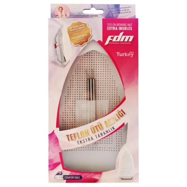 FDM Ev Tipi Parlatmaz Ütü Altlığı Teflon Ütü Taban Aparatı Yaylı Bağlantılı Tüm Ev Tipi Ütülere Uyumlu