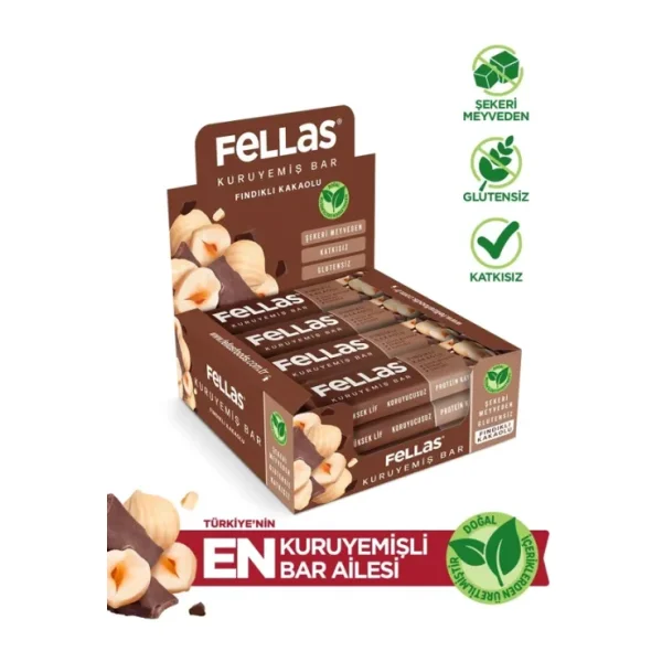 Fındıklı Kakaolu Kuruyemiş Bar 30g x12 Adet