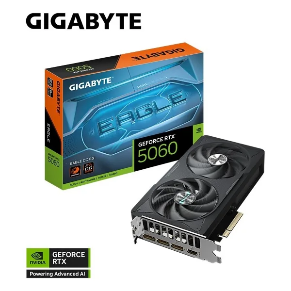 Gigabyte RTX 5060 Eagle OC 8G GV-N5060EAGLE OC-8GD 128 Bit GDDR7 8 GB Ekran Kartı