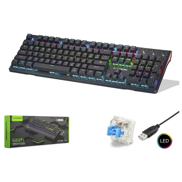 Hadron G605 RGB Blue Switch Kablolu Mekanik Oyuncu Klavyesi