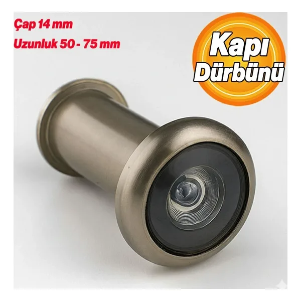 Htm Yapı Kalite Kapı Dürbünü Saten 50-75 mm 14 mm Delik Çapı Güvenlik Gözetleme Aparatı Metal Gövde
