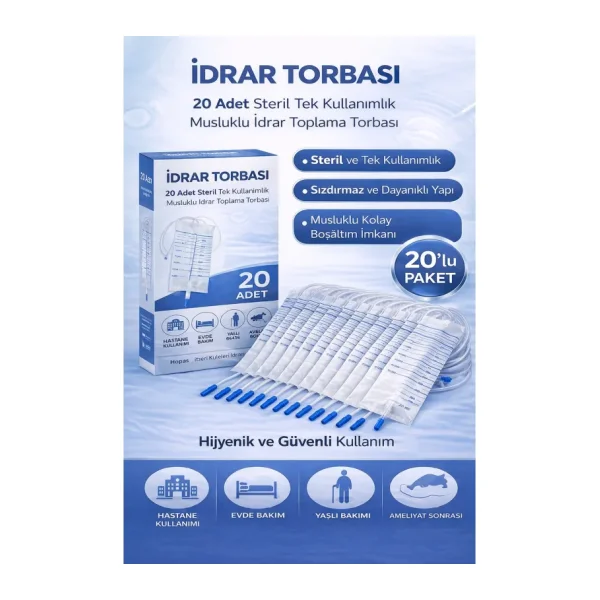 İdrar Torbası Steril Medikal İdrar Toplama Torbası 20 Adet