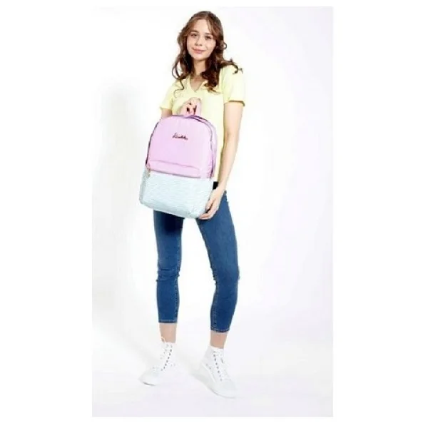 Kaukko K1493 Soft Floral Violet Okul Sırt Çantası