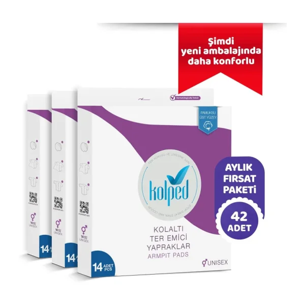 KOLPED Koltuk Altı Pedi Ter Emici Yapraklar 42 Adet (3 KUTU)