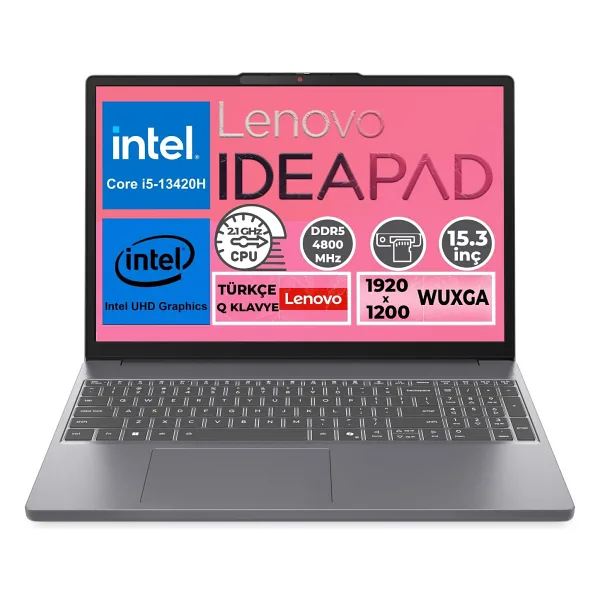 Lenovo IdeaPad Slim 3 15IRH10 83K1004ETR i5-13420H 16 GB 1 TB SSD UHD Graphics 15.3