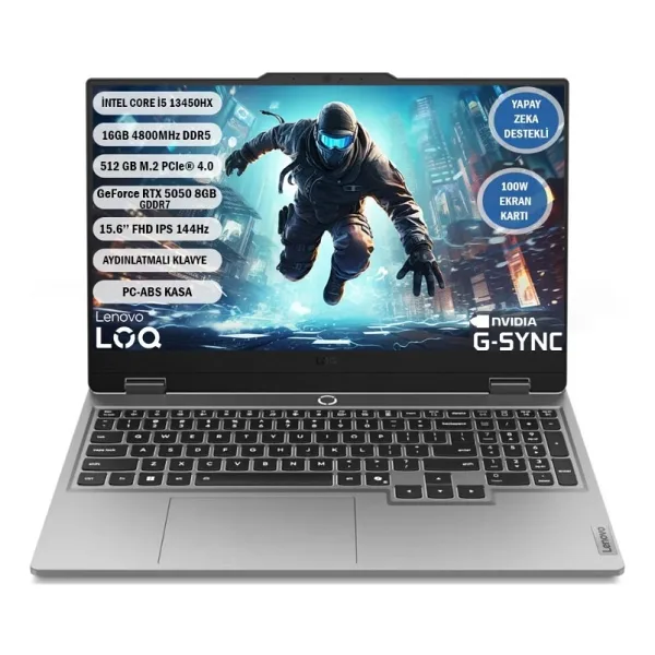 Lenovo LOQ 15IRX10 83JE00JLTR i5-13450HX 16 GB 512 GB SSD RTX5050 15.6" Full HD Gaming Laptop