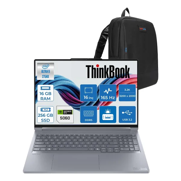 Lenovo ThinkBook 16p G6 IAX 21R0001JTX Ultra 9 275HX 16 GB 256 GB SSD RTX5060 16" Notebook