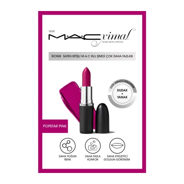 M.A.C Macximal Sleek Satin Popstar Pink Ruj