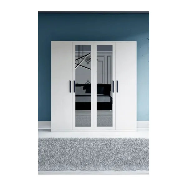 Metalia GM 051 Aynalı 4 Kapaklı Gardırop
