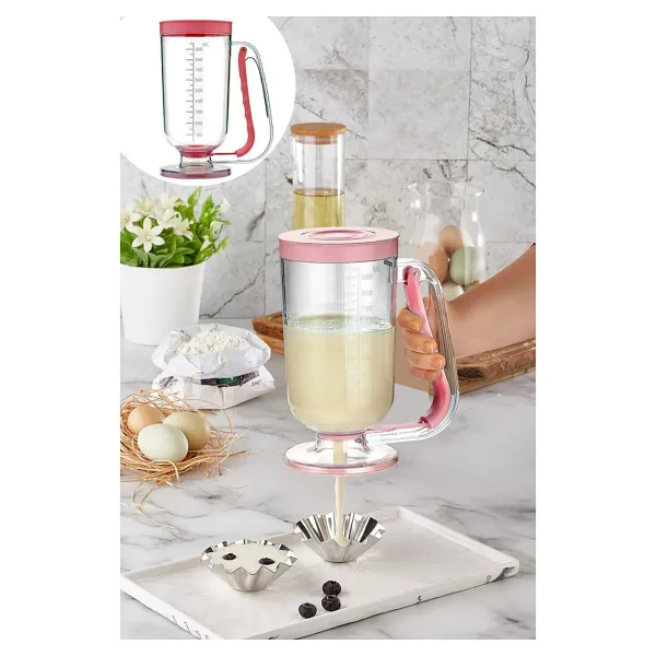 Mim Life Hamur Porsiyonlayıcı Hamur Dağıtıcı Cupcake Pratik Ölçülü Akıtma Krema Hamur Puding Krep Cupcakes Pankek Browni