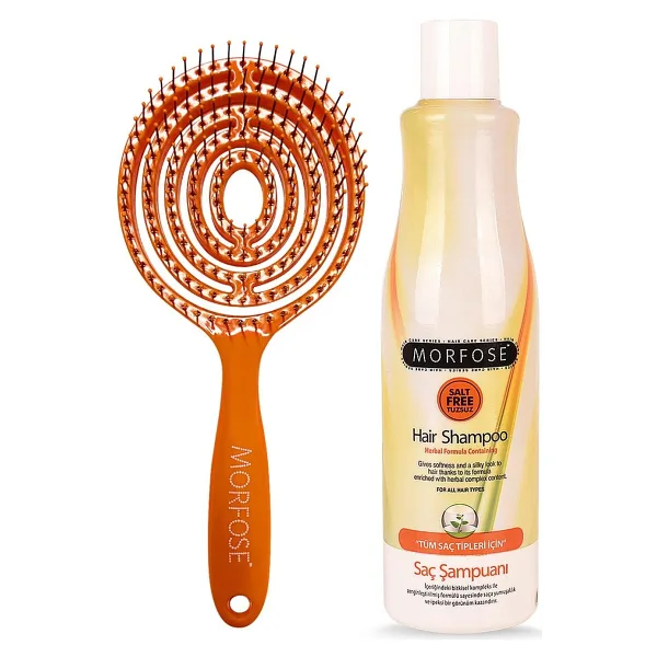 Morfose Oval Saç Fırçası + Bitkisel Şampuan 500 ml