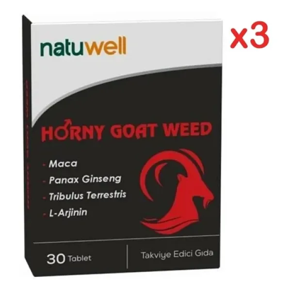 Natuwell Horny Goat Weed 30 Tablet 3'lü