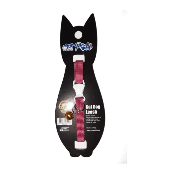 Pati Yavru Köpek ve Kedi Boyun Tasması (Ayarlanabilir) Düz Fuşya