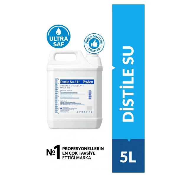 Povilon Ultra Saf Distile Su 5 Litre - Ütü, Akü, Radyatör, Akvaryum Ve Gümüş Suyu Için Yüksek Saflıkta Su