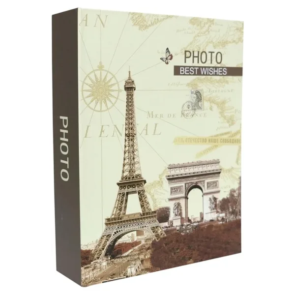 Rabsev RS4602-2 Fotoğraf Albümü 10x15cm 200 Fotoğraf Kapasiteli Eyfel Kulesi Desenli Anı Albümü