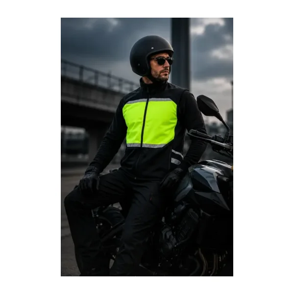 Reflektörlü Softshell Motosiklet Ve Iş Güvenliği Yeleği
