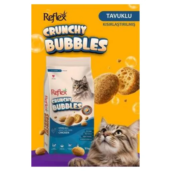 Reflex Crunchy Bubbles Tavuklu 10 kg Kısırlaştırılmış Yetişkin Kedi Maması