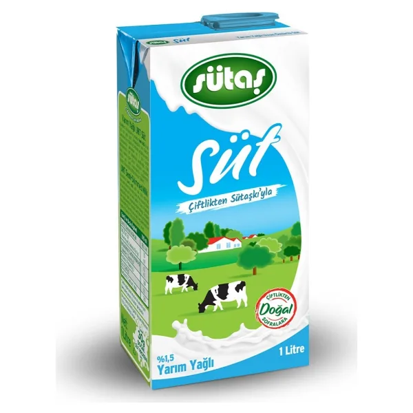 Sütaş Yarım Yağlı 1 lt Süt