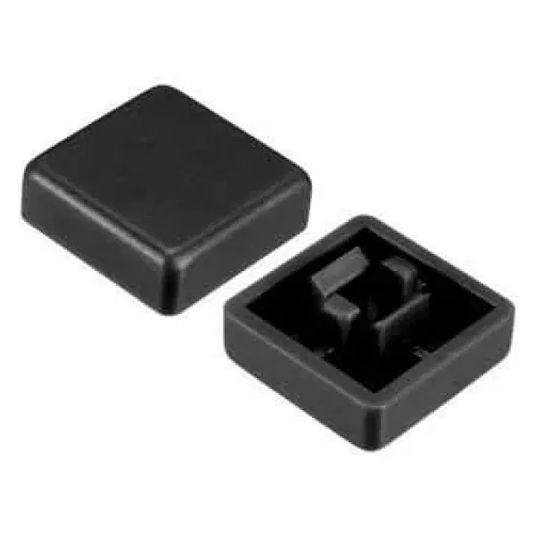 Tact Switch Kapağı Kare Siyah - 10x10x5mm
