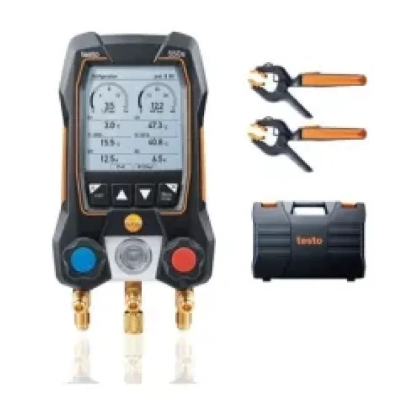 Testo 550S Akıllı Set - Kablosuz Kelepçe Sıcaklık Problarına Sahip Akıllı Dijital Manifold ( Hortum Seti Hariç )