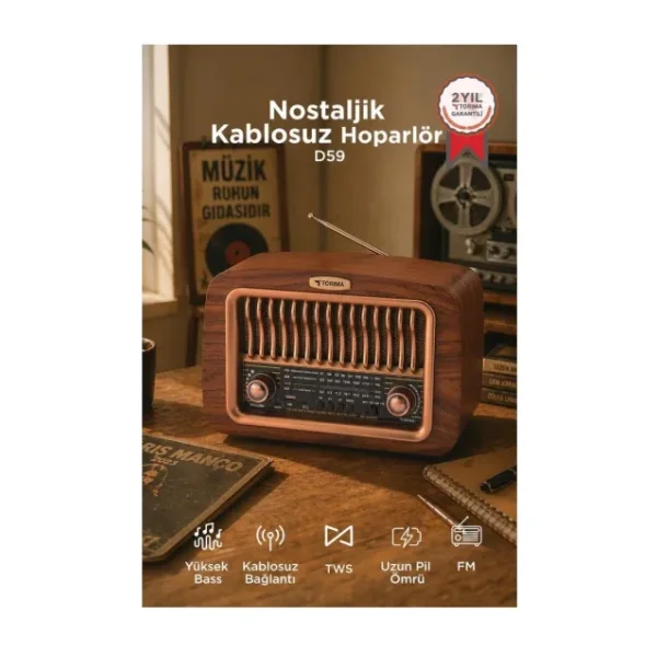 Torima D-59 Ahşap Nostaljik Radyo